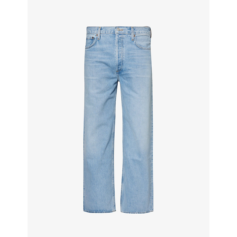 Shop Agolde Slunch Baggy Wide-leg Mid-rise Recycled-denim Jeans In Harmony (vint Mrb Ind)