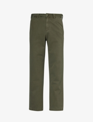 Shop Agolde Men's Moss Vinson Straight-leg Mid-rise Cotton Chino Trousers