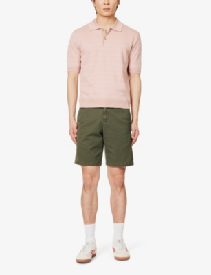 Shop Agolde Men's Moss Vinson Mid-rise Cotton Chino Shorts