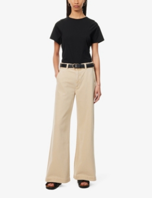 Shop Citizens Of Humanity Womens Taos Sand (lt Khaki) Beverly Mid-rise Wide-leg Woven Jeans