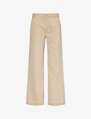 Shop Citizens Of Humanity Womens Taos Sand (lt Khaki) Beverly Mid-rise Wide-leg Woven Jeans