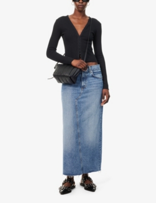 Shop Citizens Of Humanity Women's Glisten (lt Indigo) Circolo High-rise Woven-blend Maxi Skirt
