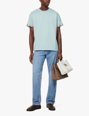 BOTTEGA VENETA: Branded-cuff short-sleeved cotton-jersey T-shirt