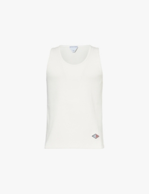 BOTTEGA VENETA: Brand-patch sleeveless stretch-cotton top