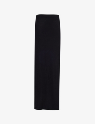 Shop The Frankie Shop Women's Black Ella High-waist Stretch-woven Maxi Skirt