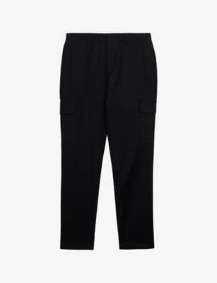 Ted Baker Mens Black Hakknee Patch-pocket Slim-fit Stretch-cotton Trousers