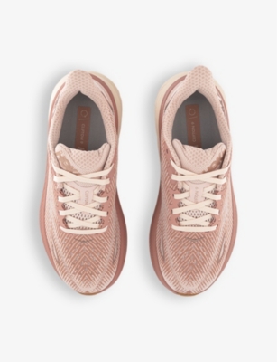 Hoka Pink Clifton 9 Sneakers In Sandstone Cream