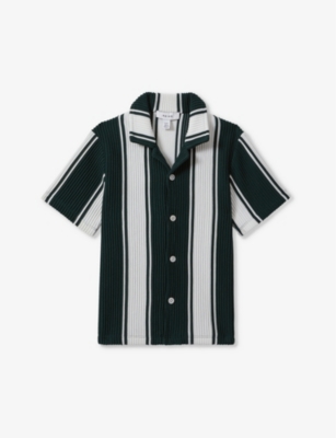 REISS: Alton striped stretch-woven shirt 3-9 years
