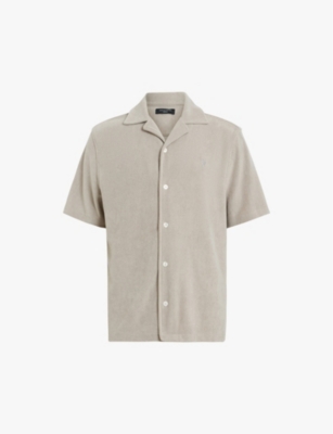 ALLSAINTS: Felix logo-embroidered short-sleeve towel recycled-polyester shirt