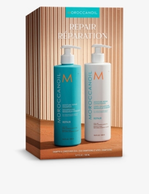 Moroccanoil Moisture Repair Shampoo And Conditioner Duo 500ml In Purple