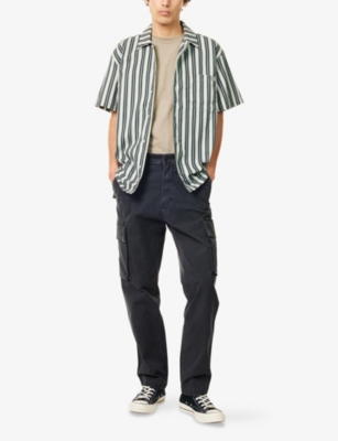 Citizen Of Humanity Mens Washed Black Dillon Patch-pocket Straight-leg Mid-rise Stretch-cotton Trousers In Washed Black