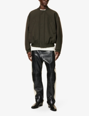 Fear Of God Stand-collar Boxy-fit Wool And Cotton-blend Jacket In Olive