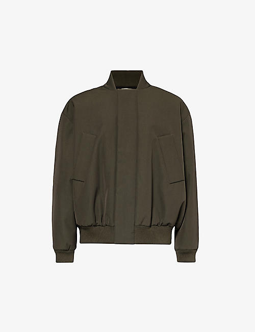 FEAR OF GOD: Stand-collar boxy-fit wool and cotton-blend jacket