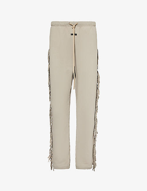 FEAR OF GOD: Fringed relaxed-fit cotton-jersey jogging bottoms