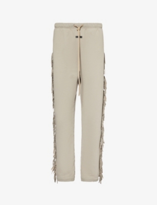 Fear Of God Mens Paris Sky Fringed Relaxed-fit Cotton-jersey Jogging Bottoms