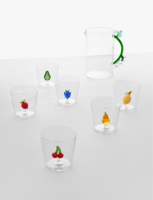 ICHENDORF: Fruits & Flowers avocado glass tumbler 8cm