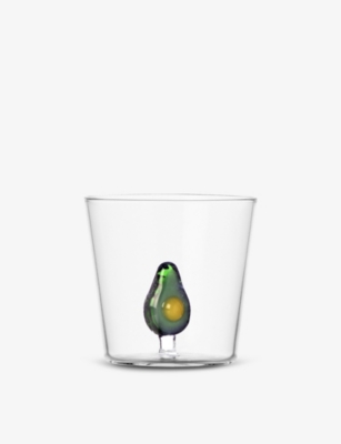 ICHENDORF: Fruits & Flowers avocado glass tumbler 8cm
