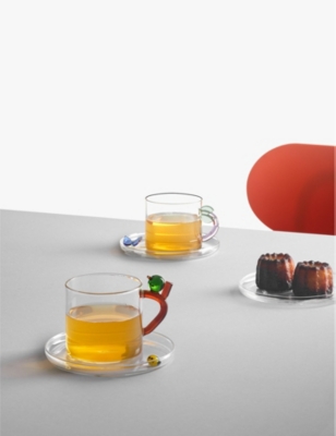 Ichendorf Apple And Ladybug Borosilicate-glass Tea Cup With Saucer