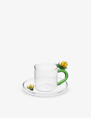 ICHENDORF: Snail borosilicate-glass tea cup with saucer
