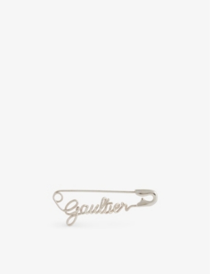 Shop Jean Paul Gaultier Women's Silver Safety Pin Brass Earring