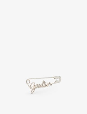 Shop Jean Paul Gaultier Women's Silver Safety Pin Brass Earring