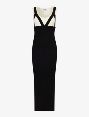 JEAN PAUL GAULTIER: Cut-out-effect pannelled knitted midi dress
