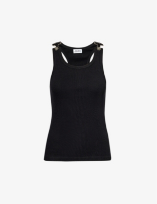 JEAN PAUL GAULTIER: Buckle-embellished slim-fit cotton top