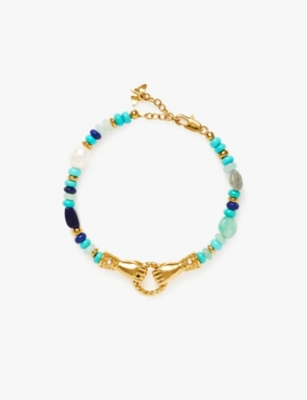 Shop Missoma Womens Harris Reed X  Good Hands Multi-beaded 18ct Recycled Gold-plated Brass Bracelet