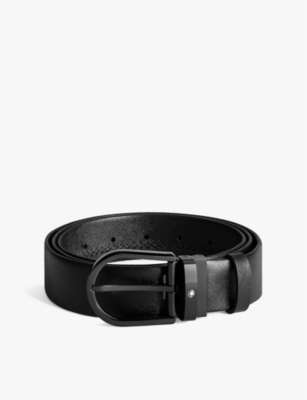 MONTBLANC: Horseshoe-buckle leather belt