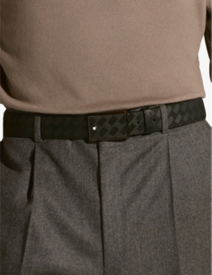 MONTBLANC: Logo-emblem buckle leather belt