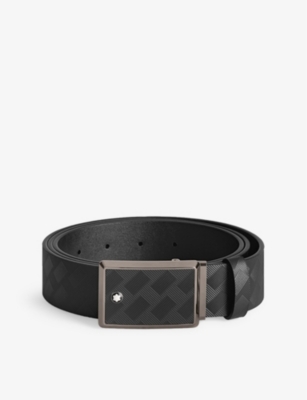 MONTBLANC: Logo-emblem buckle leather belt
