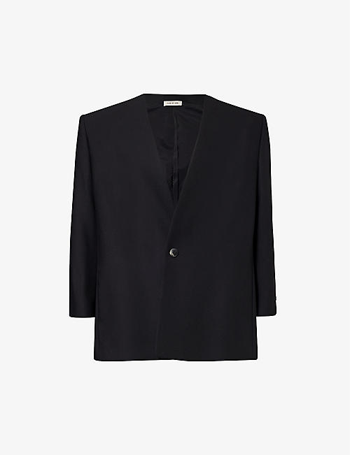 FEAR OF GOD: Lapelless relaxed-fit wool blazer