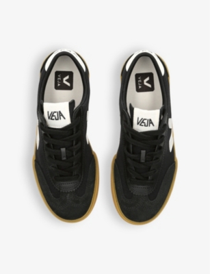 Veja Volley Black Sneaker With Side Logo And Lettering Logo On The Heel In Organic Cotton Unisex In Blk/other