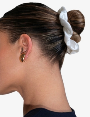 Shop Minimalista The Hya Large Mulberry-silk Scrunchie Pack Of Three