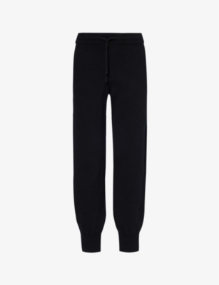 Shop Canada Goose Women's Black Holton Elasticated-waist Wool-blend Jogging Bottoms