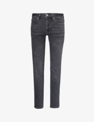 Shop Frame Men's Cazador Dark L'homme Slim Mid-rise Recycled Cotton And Polyester-blend Denim Jeans