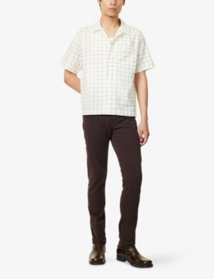 Frame Mens Garage Dark Brown L'homme Tapered-leg Mid-rise Stretch-denim Jeans