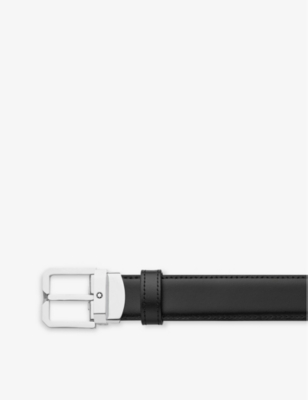 MONTBLANC: Logo-engraved reversible leather belt