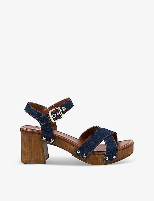 DUNE: Judies cork-platform heeled leather sandals
