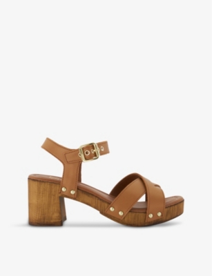 DUNE: Judies cork-platform heeled leather sandals