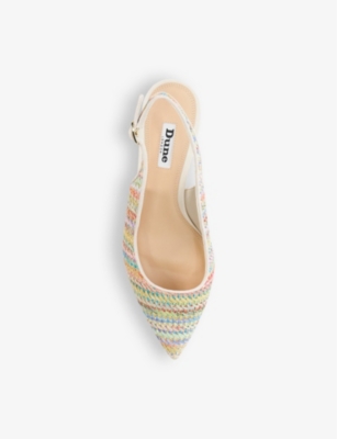 Shop Dune Women's-fabric Celima Sling-back Woven Heeled Courts In Multi-fabric