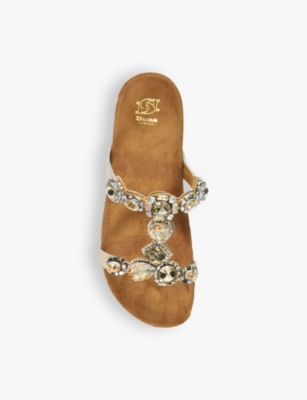 Kaleidoscopes crystal-embellished leather heeled sandals