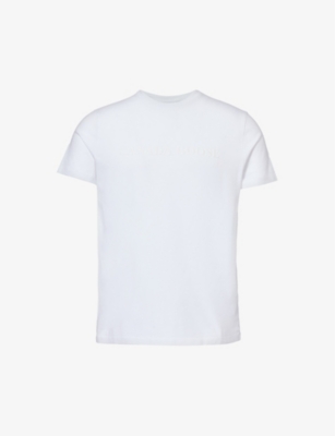 Shop Canada Goose Men's White Emersen Logo-print Regular-fit Cotton-jersey T-shirt