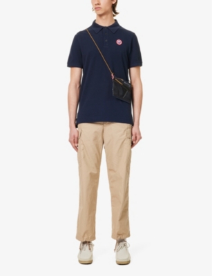 Canada Goose Men Beckley Polo Shirt In Structured Cotton In Blue