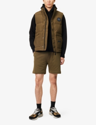 Shop Canada Goose Men's Military Green Huron Drawstring-waist Cotton-jersey Shorts