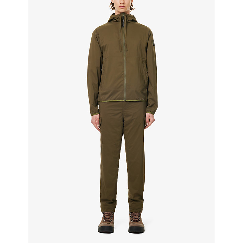Shop Canada Goose Men's Military Green Killarney Straight-leg Relaxed-fit Shell Trousers