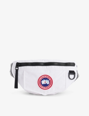 Shop Canada Goose Men's White Brand-patch Shell Belt Bag