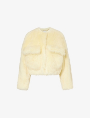 BOTTEGA VENETA: Cropped textured fur jacket