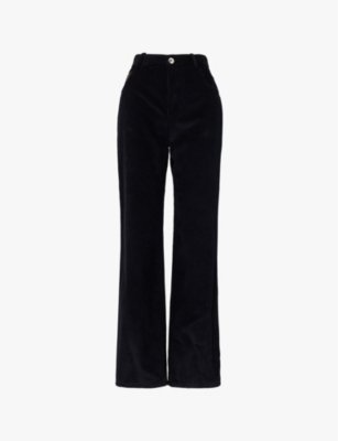 BOTTEGA VENETA: Straight-leg high-rise cotton-corduroy trousers