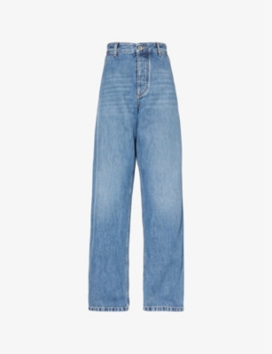BOTTEGA VENETA: Patch-pocket tapered-leg high-rise jeans